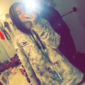 White and cloudy grey Hollister hoodie